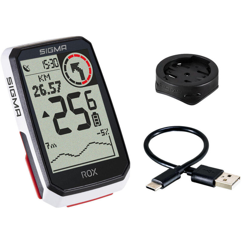 Komputer Rowerowy Gps Rox 4.0 Ze Standardowym Uchwytem Na Kierownicę - Biały