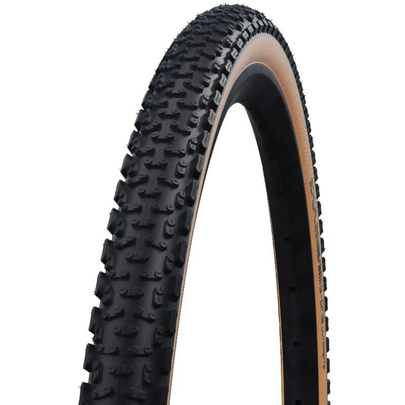 Cubierta Schwalbe G-One Ultrabite RaceGuard con flanco bronce y tacos altos