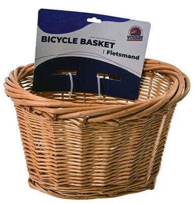 Cestino in vimini con cinghie per bici bambini 10–18 pollici.