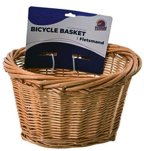 Cestino in vimini con cinghie per bici bambini 10–18 pollici.