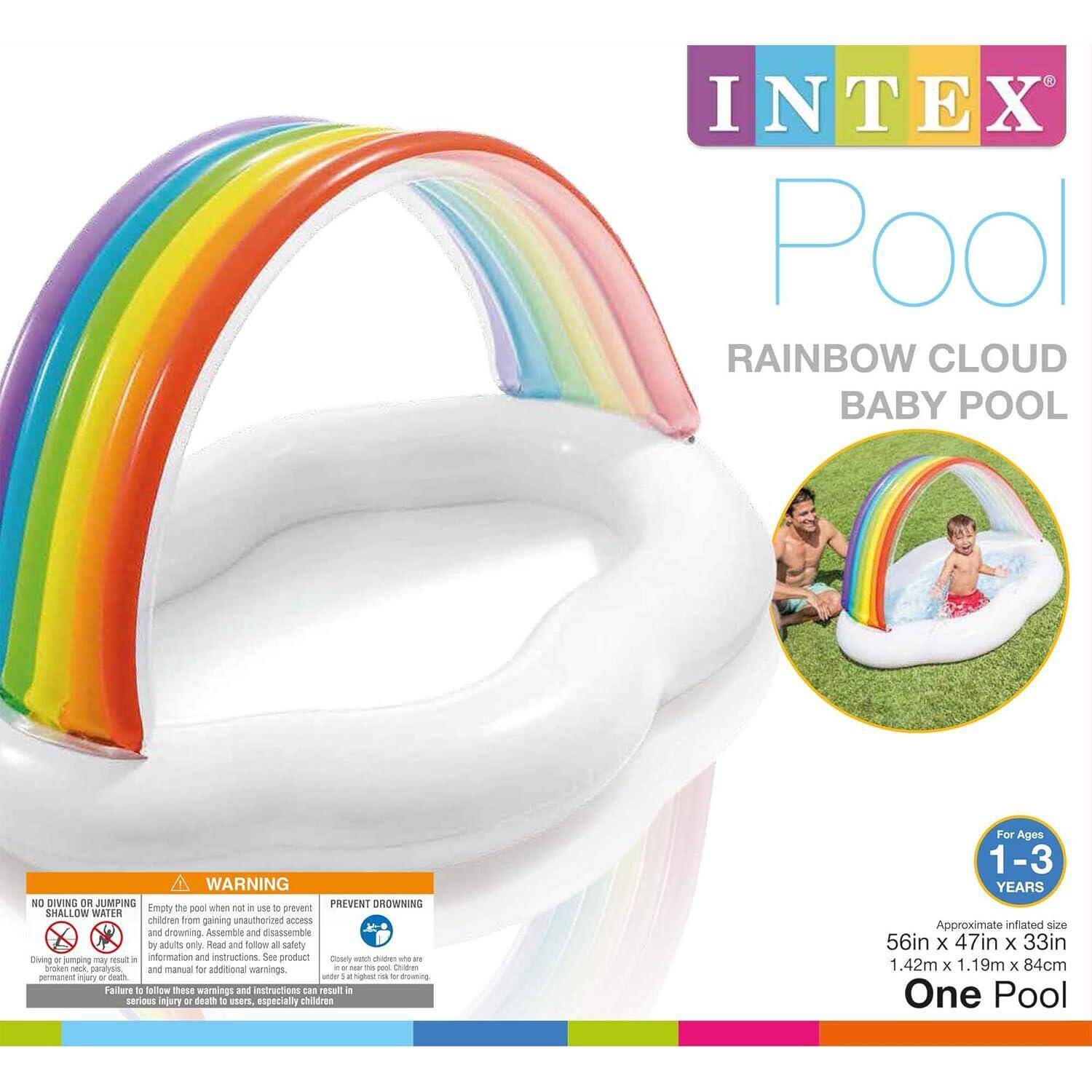 Intex Rainbow Cloud Inflatable Kiddie Wading Baby Pool -  4