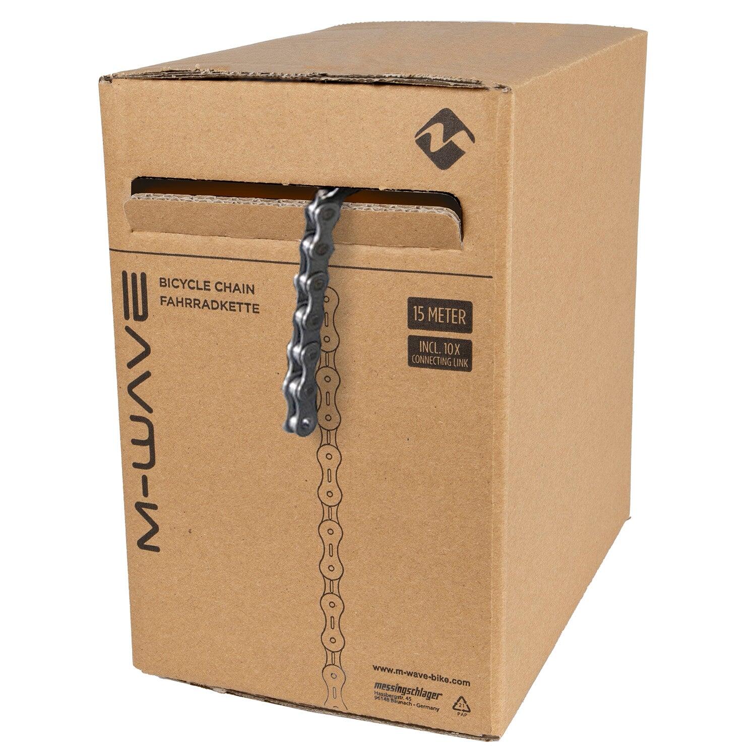 M-WAVE M-Wave Ketting 6-8 speed 1 2x3 32, zilver grijs - 15m met 10 schakels