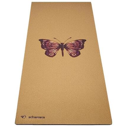 Yogamatte - rutschfest - Gummi & Kork 5mmx68cmx1,83m - Schmetterling