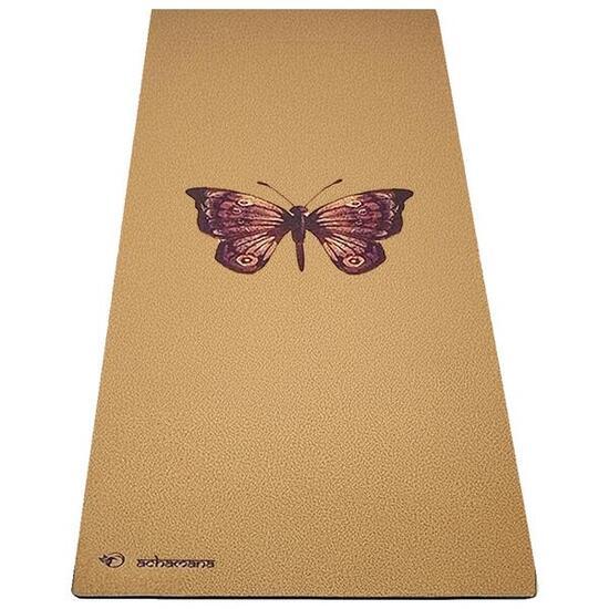 Yogamatte - rutschfest - Gummi & Kork 5mmx68cmx1,83m - Schmetterling