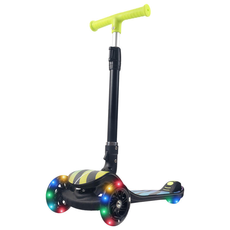 Trotineta pliabila Fantasy cu roti luminoase, multicolor