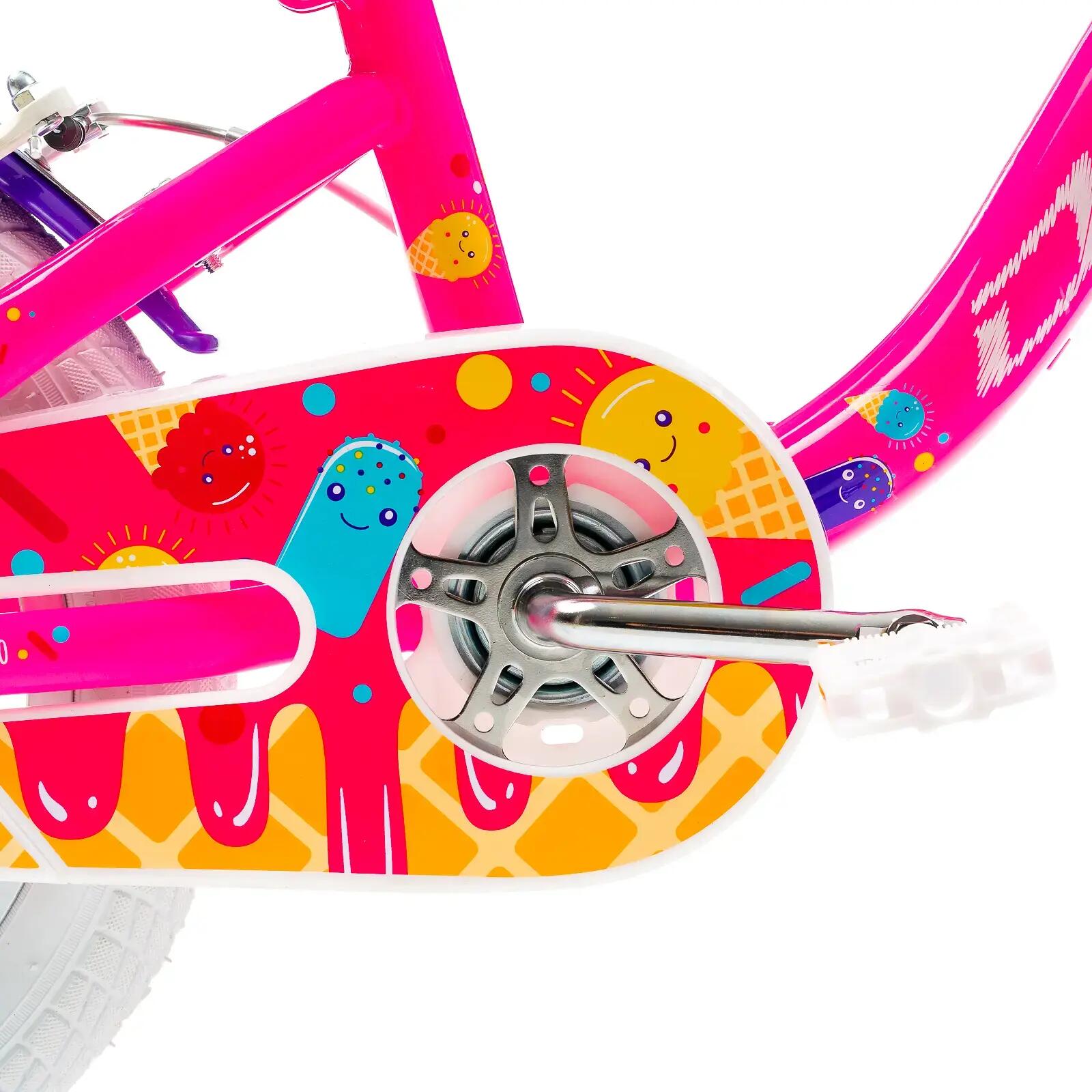 Bicicleta infantil DHS Icecream - 16 polegadas, rosa 5/7