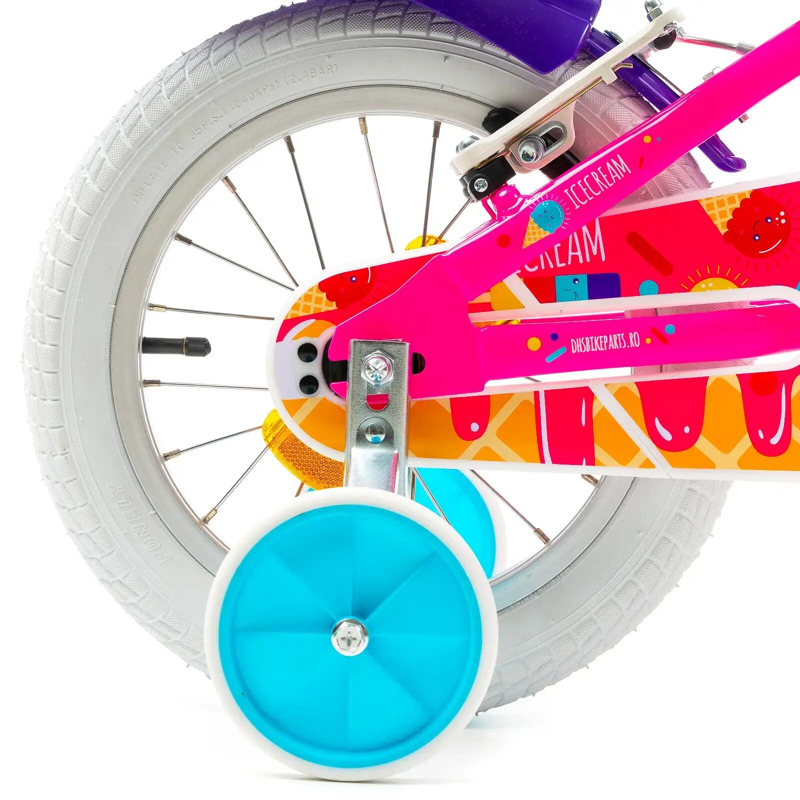 Bicicleta infantil DHS Icecream - 16 polegadas, rosa 6/7