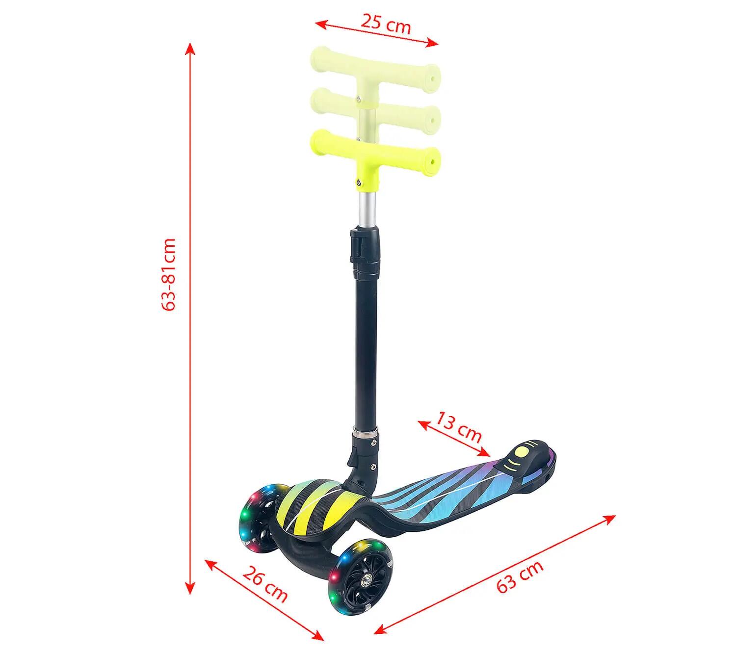 Trotineta pliabila Fantasy cu roti luminoase, multicolor 2/7