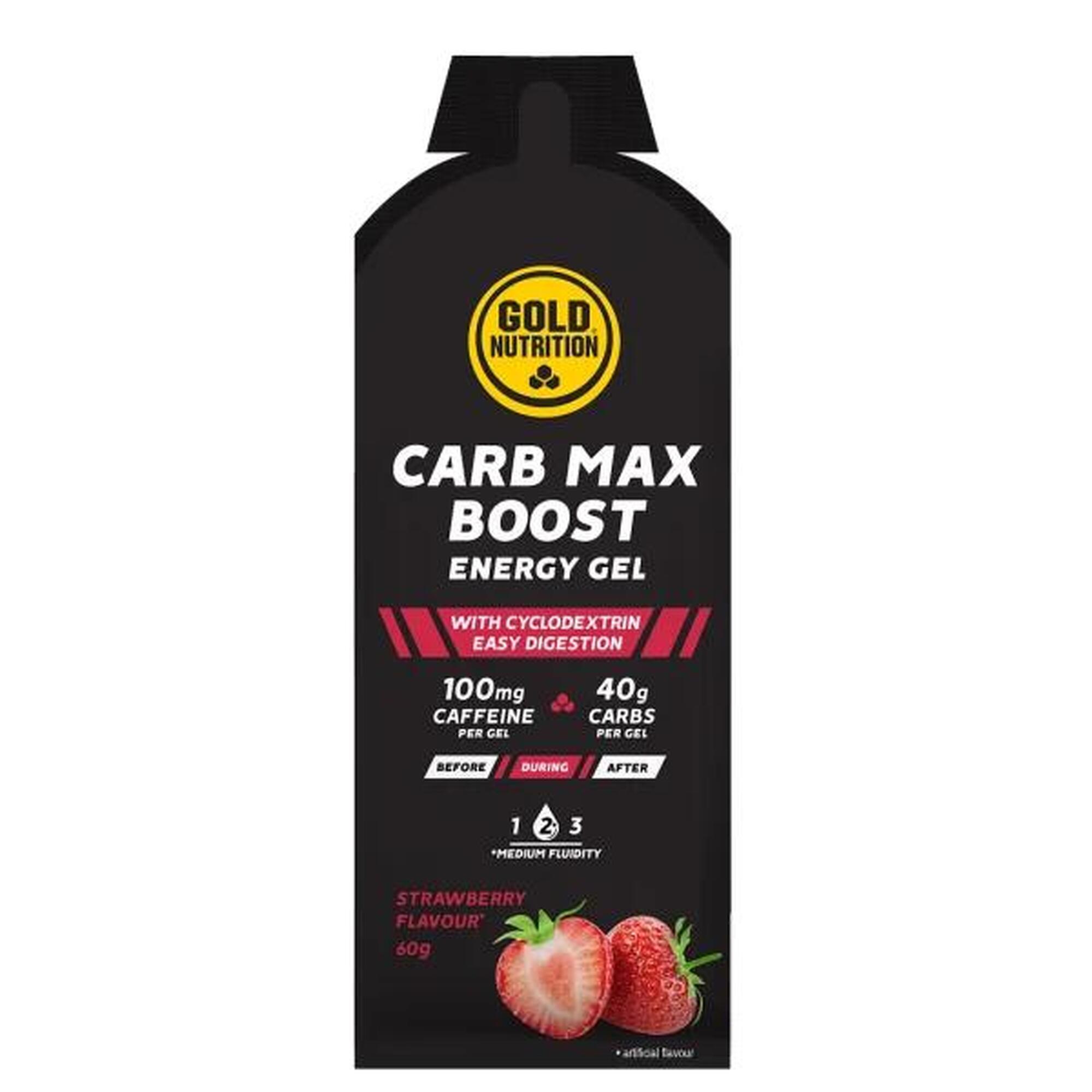 Gel energizant, Carb Max Boost cu capsuni, GoldNutrition, 60g