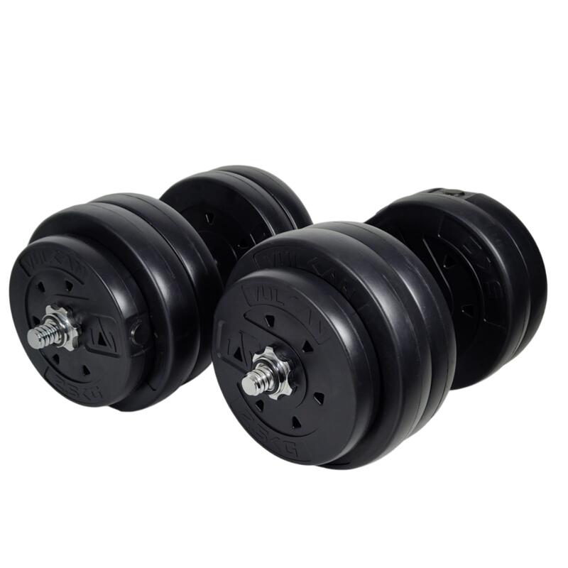 Set gantere si haltera 50 kg Vulkan® conexiuni metalice
