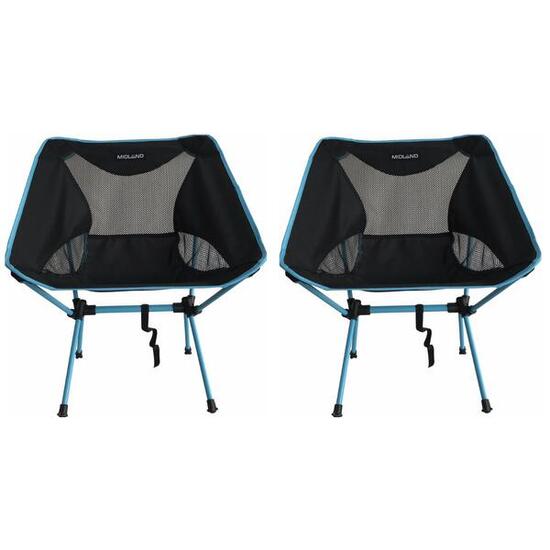 PACK MIDLAND 2 Chaises Moonlight Pliante Ultra Légère Et Compacte Camping