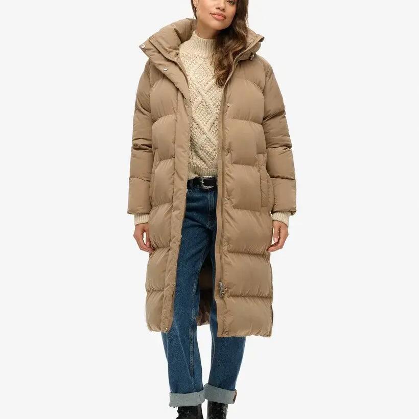 Women's long hooded down jacket Superdry