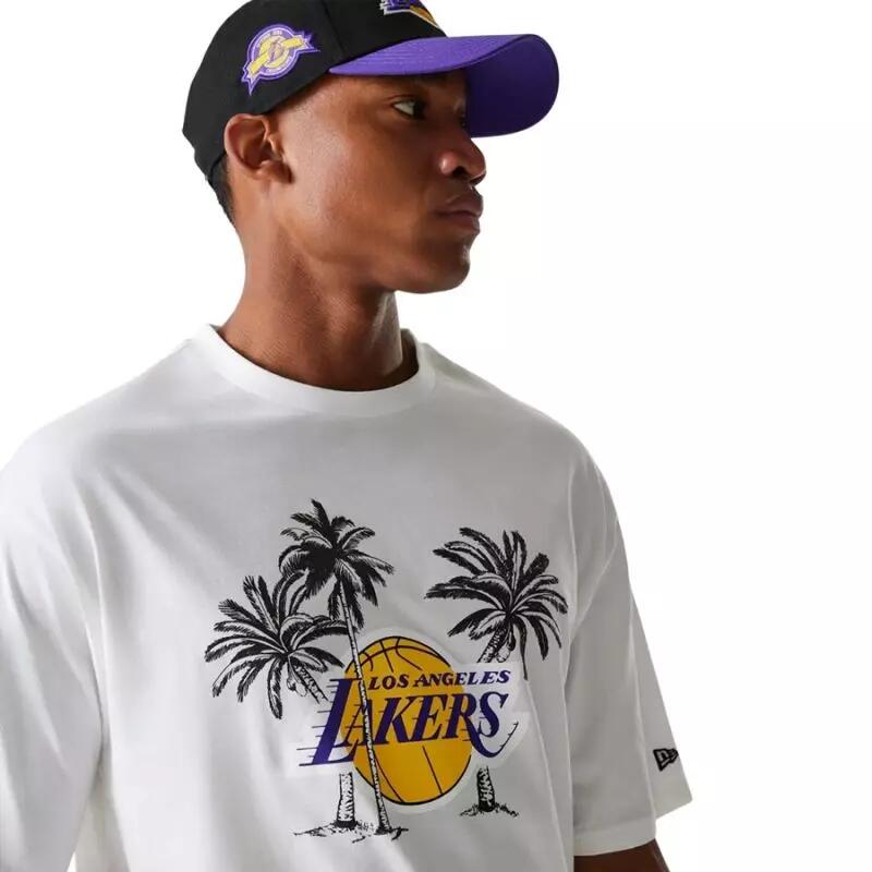 T-shirt NBA Los Angeles Lakers New Era Palm tree Blanc 3/3