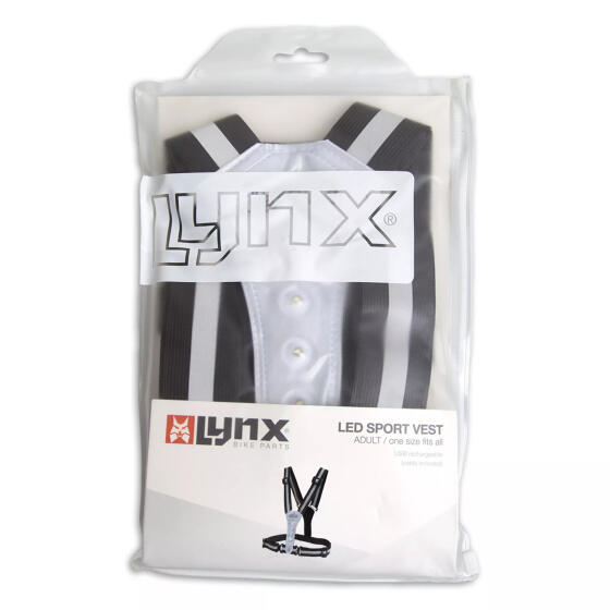 Sportovní reflexní vesta s USB LED osvětlením Lynx Harnas, černá 3/4