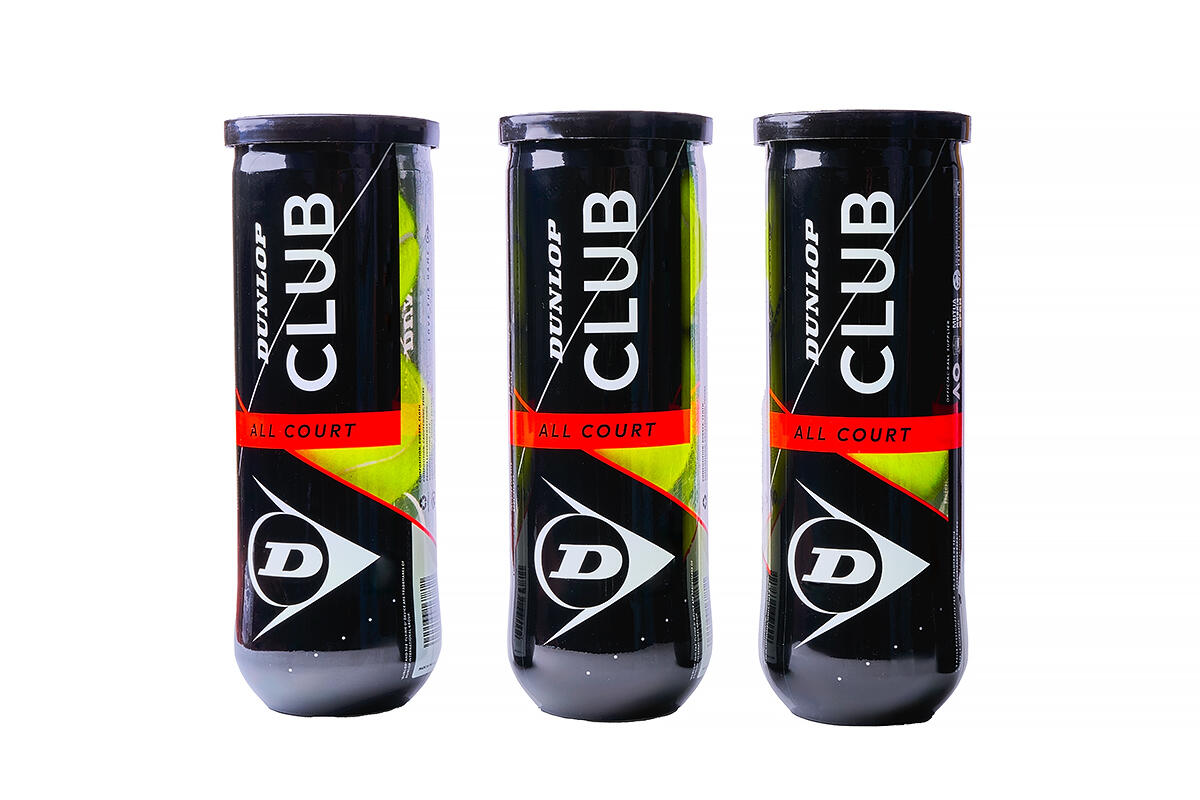 3 Botes Pelotas Tenis Club All Court Dunlop, 3 botes de 3 pelotas tenis 1/2