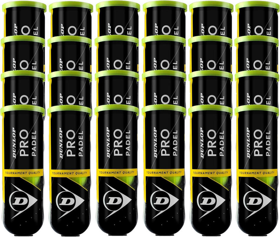 24 Botes Pelotas Padel Pro Dunlop,  Cajon Dunlop Padel Pro 4/4