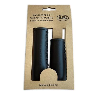 Abi fiets handvatten van echt leder - 120mm en 95mm