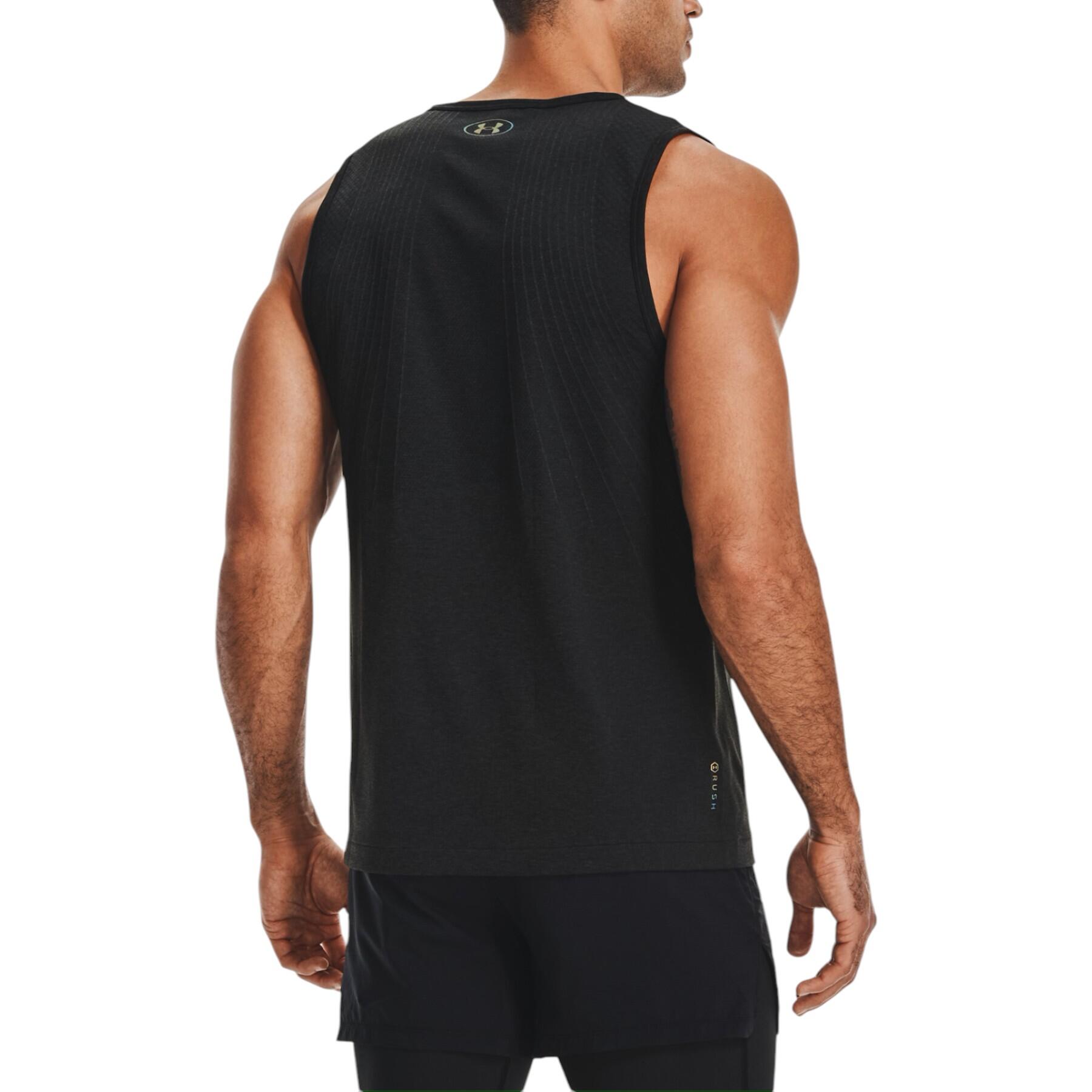 Under Armour Mens Vests Tank Top Summer Training Gym Tops Running Black 4/4