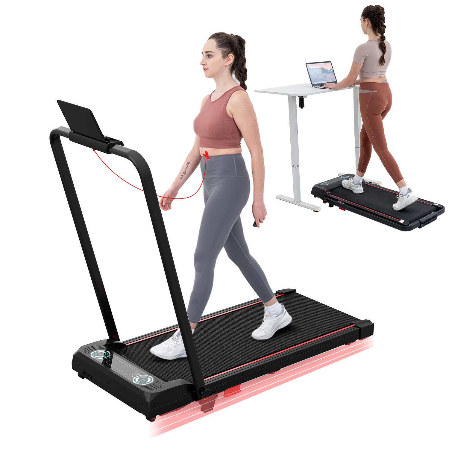Bieżnia składana ZX4-1400W nachylenie 3,6% 10KM/H-LCD Zdalne sterowanie