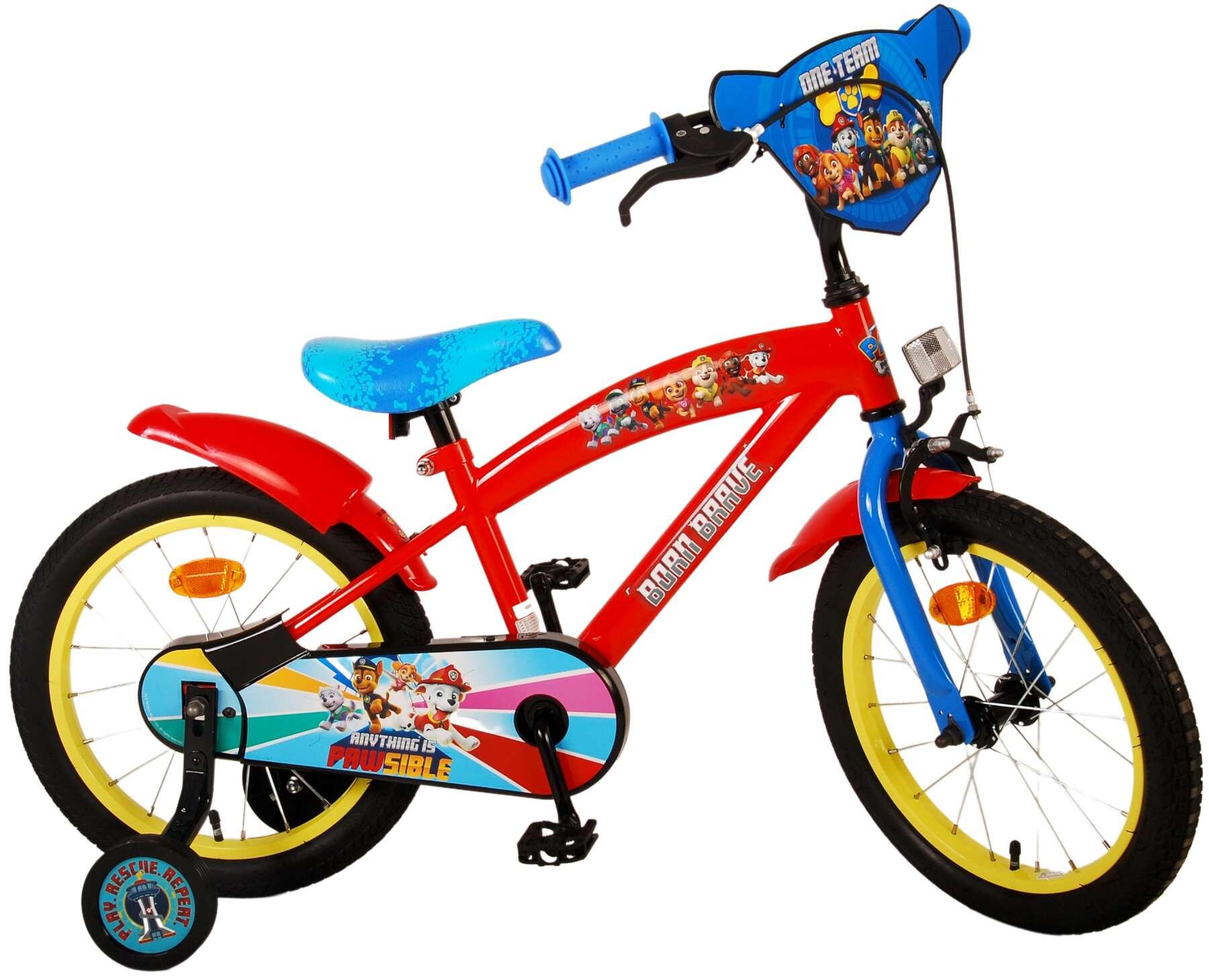Paw Patrol Kinderfiets - Jongens - 16 inch - Rood en Blauw 3/7