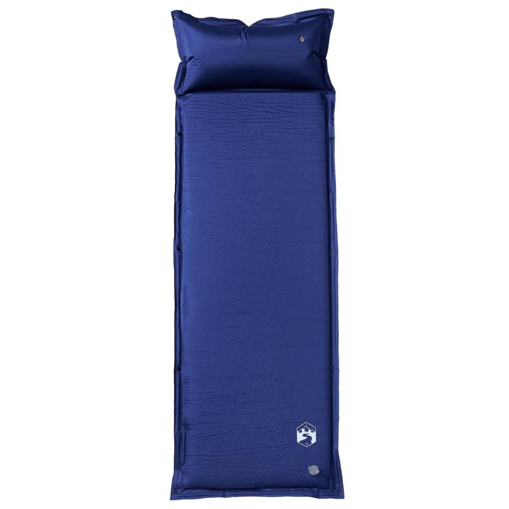 Vidaxl Colchón de Camping Autoinflable con Almohada - Azul Marino 2/4
