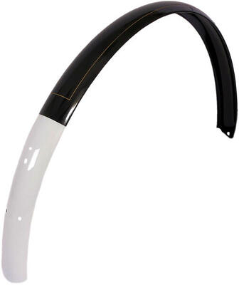 Gazelle achterspatbord v3 tour - zwart met witte bies