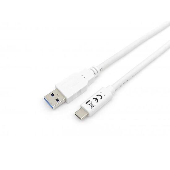 Equip 128363 USB 3.2 Gen 1 Type-C vers Type-A Câble - 1m, Blanc