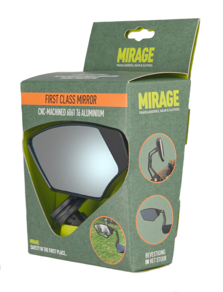 Mirage Luxury Dimming Glass Bar-end Mirror Black Metallic 3/4