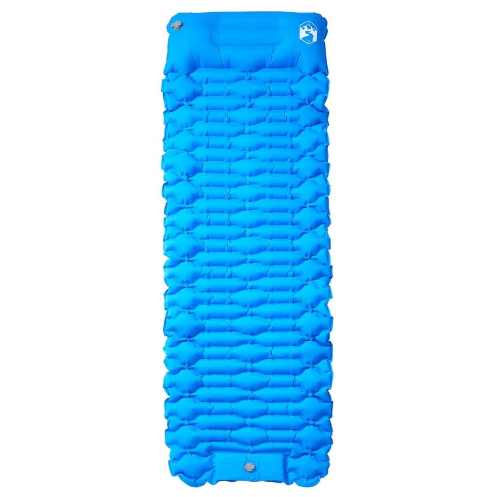 Colchón de Camping Auto-inflable Vidaxl con Almohada - Individual - Azul 2/4