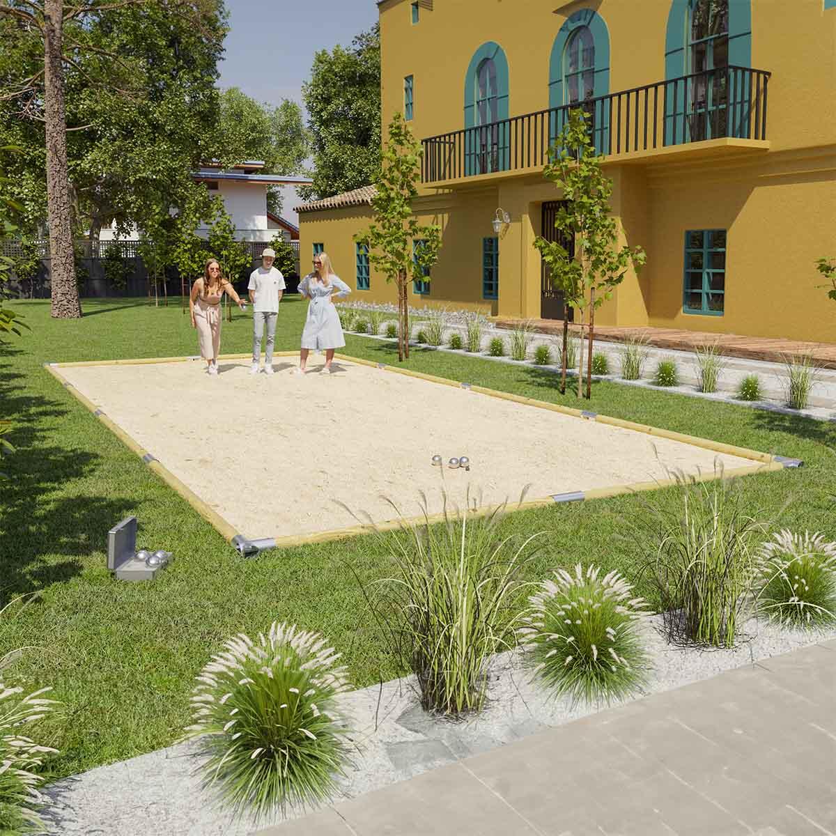Terrain de pétanque boulodrome en kit 12,15 m x 4,85 m 3/7