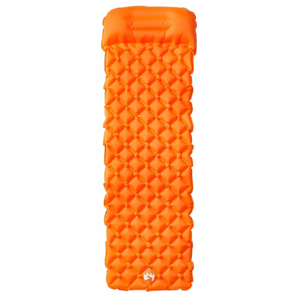 Matelas de Camping Gonflable VidaXL avec Oreiller - 1 Personne - Orange 2/4