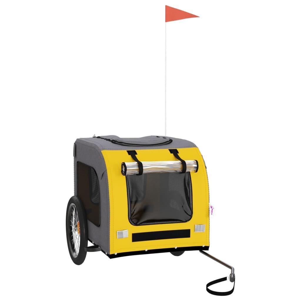 Remorque de vélo vidaXL pour animaux jaune durable 2/4