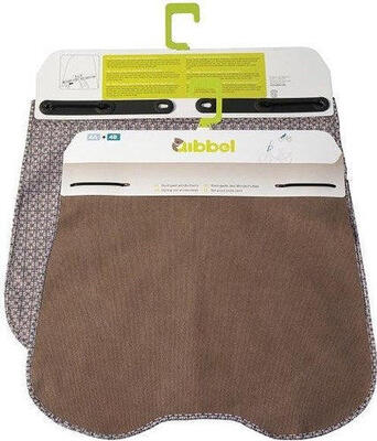 Qibbel windscherm styling set in bruin canvas voor fietsstoeltjes