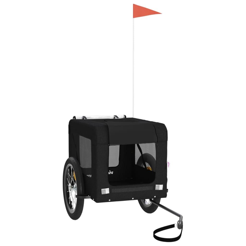 Remorque à vélo pour chiens VidaXL - Tissu Oxford et fer - Noir 3/4