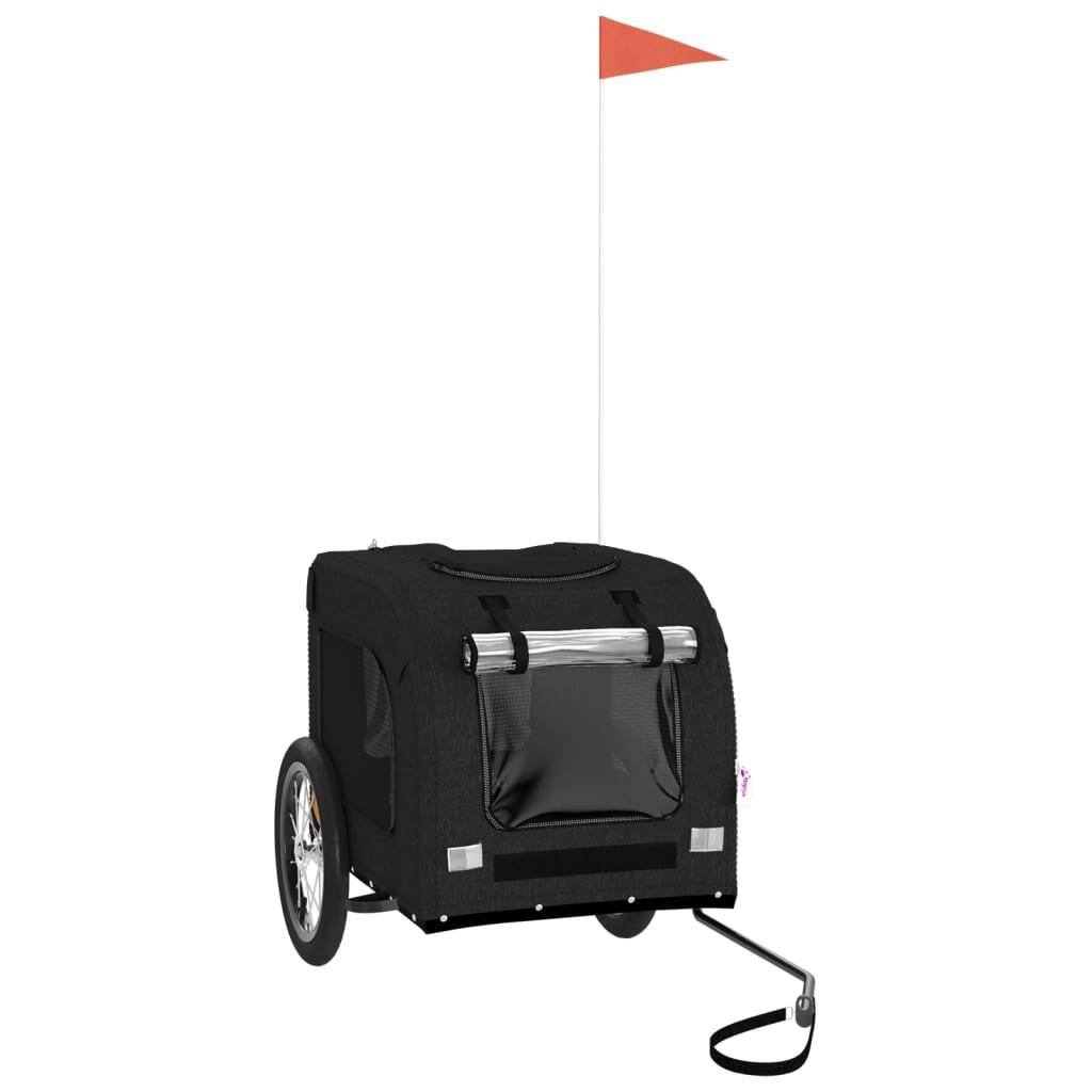 Remorque à vélo pour chien VidaXL - Tissu Oxford et fer noir 2/4