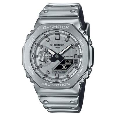 Casio analoog en digitaal horloge zilverkleurig/zilverkleurig gm-2100ym-8aer