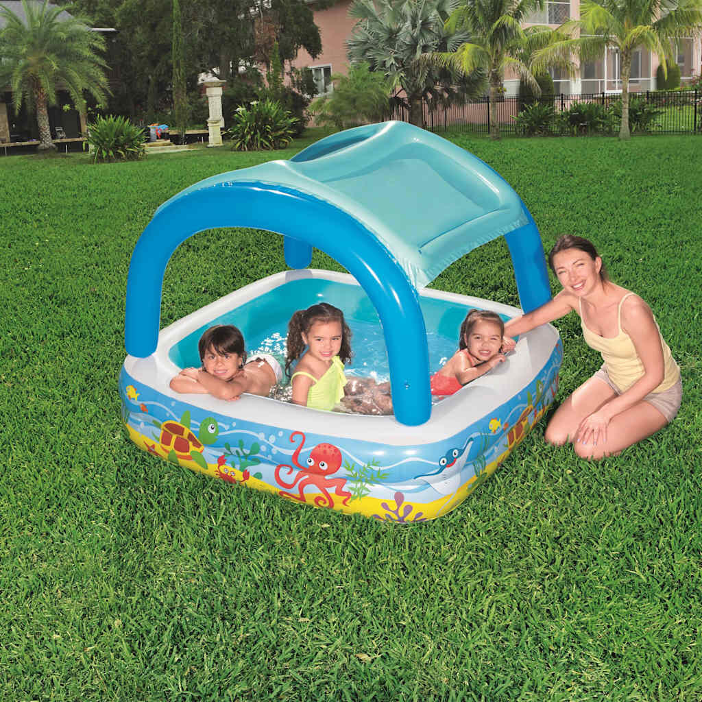 Bestway Piscine de jeu avec auvent bleu 140x140x114 cm 52192 3/7