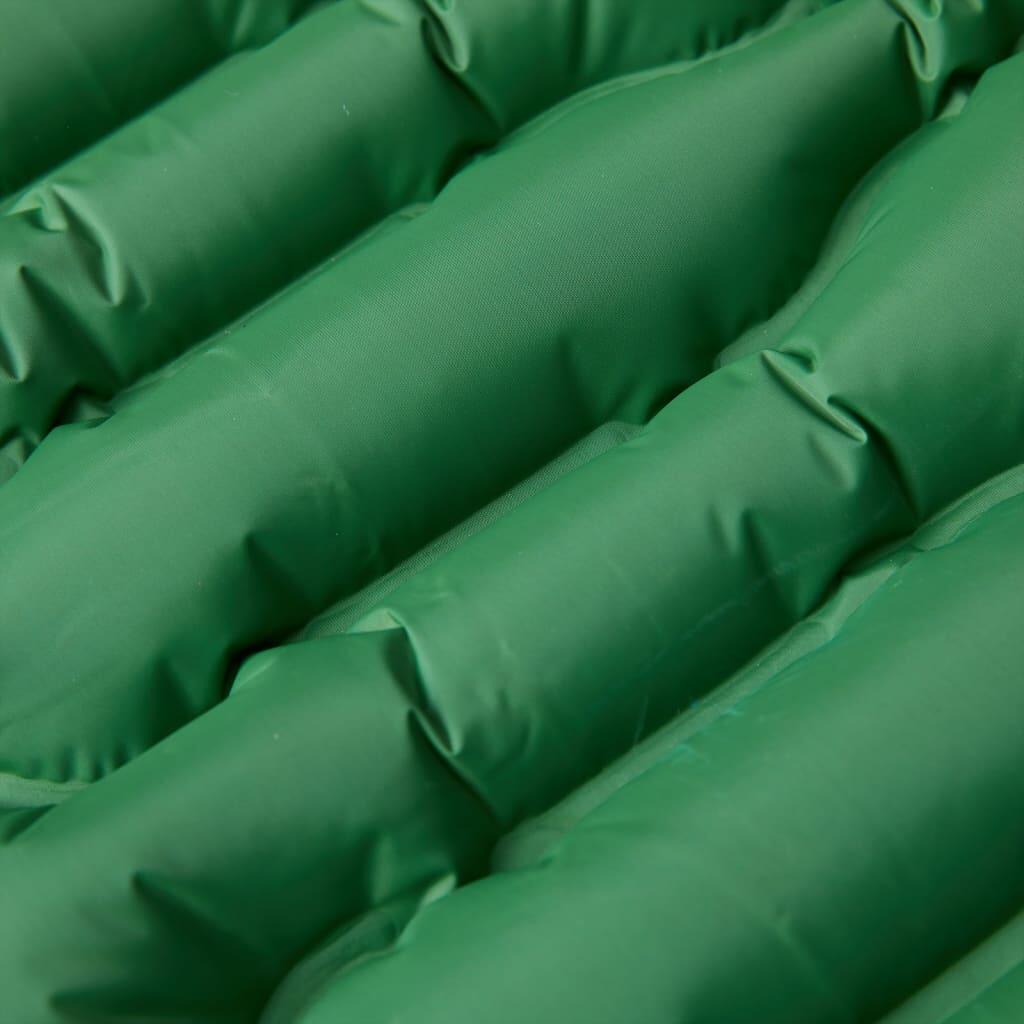 Colchón de camping Vidaxl auto-inflable con almohada - 1 persona verde 3/4