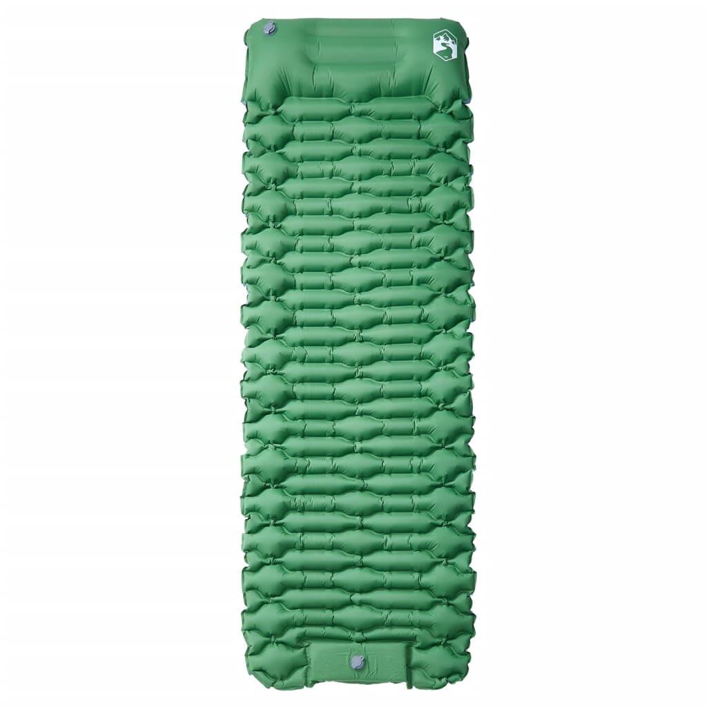 Colchón de camping Vidaxl auto-inflable con almohada - 1 persona verde 2/4