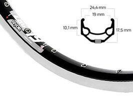 Rigida cerchio Ryde 28" (622) ZAC-19 nero lato fresato 36 boccole.