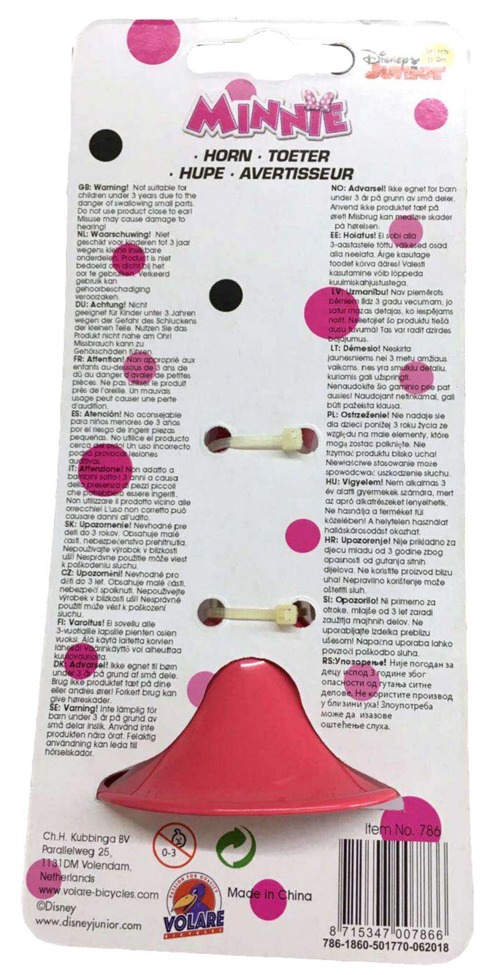 Clacson Minnie Mouse per bicicletta, facile da fissare. 2/4