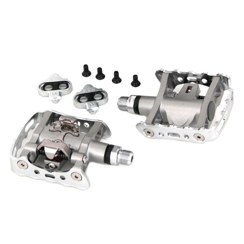 SHIMANO Paire de Pédales Auto/Plates PD-M324 Argent