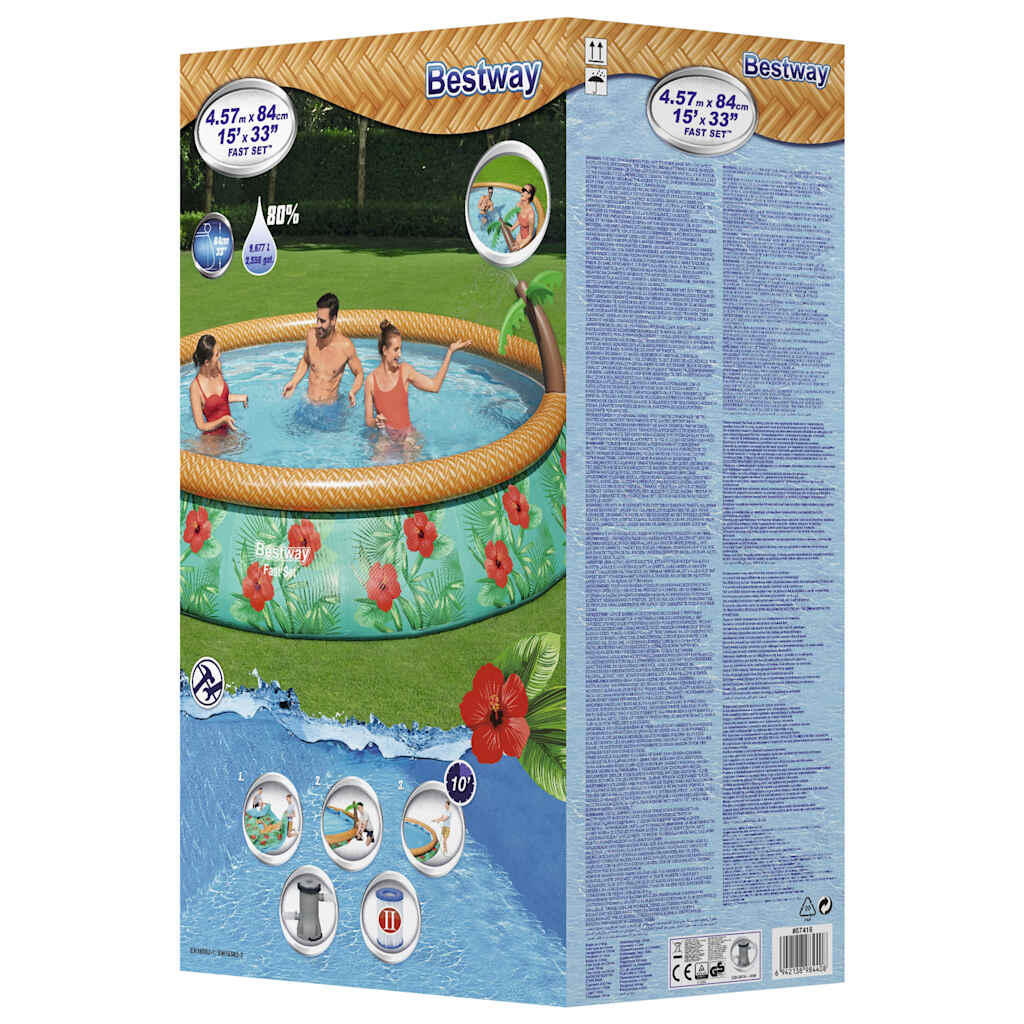 Bestway Fast Set Zwembadset Paradise Palms opblaasbaar 457x84 cm 5/5