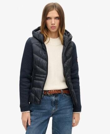 Damen Hybridjacke mit Kapuze aus Strick Superdry Storm
