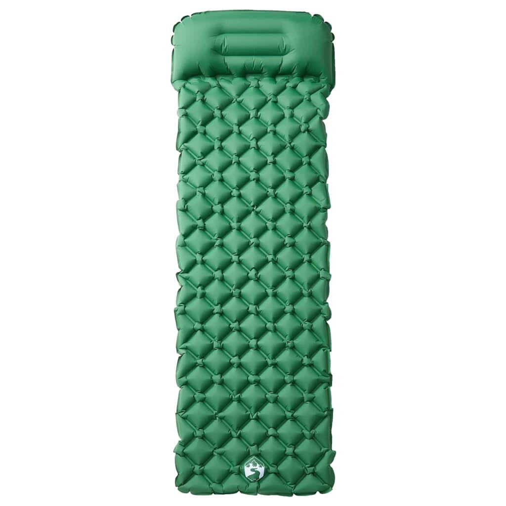 Vidaxl Aufblasbare Campingmatratze mit Kissen - Einzelgrün 2/4