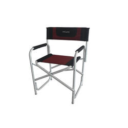 MIDLAND Fauteuil de Camping Chaise Director Noir/Rouge