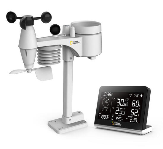 Stazione meteorologica radio SC con sensore esterno 8 in 1 e cambio di colore