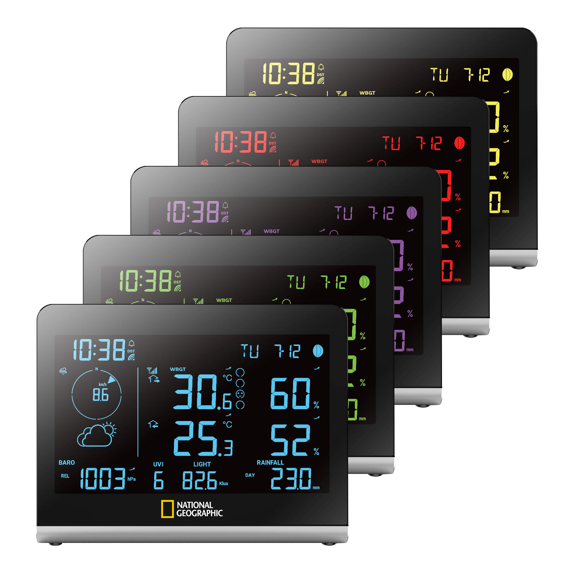 Station météo radio SC avec capteur extérieur 8-en-1 et changement de couleur 4/7