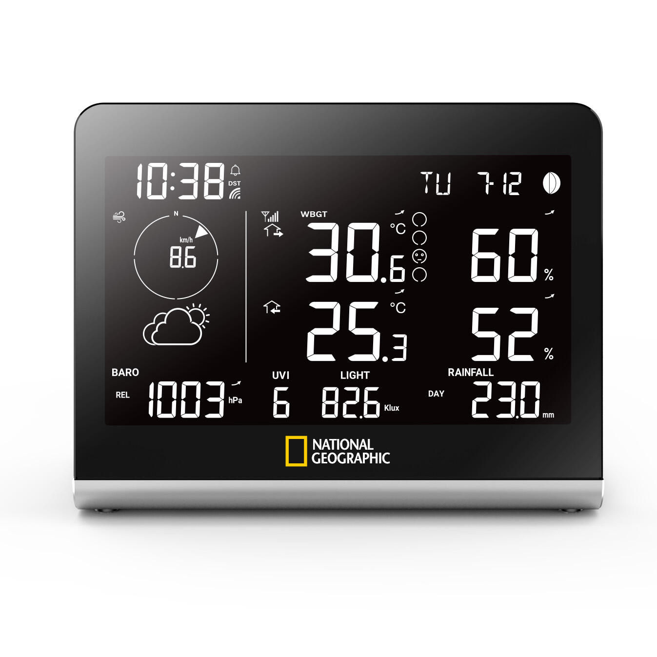 Station météo radio SC avec capteur extérieur 8-en-1 et changement de couleur 5/7