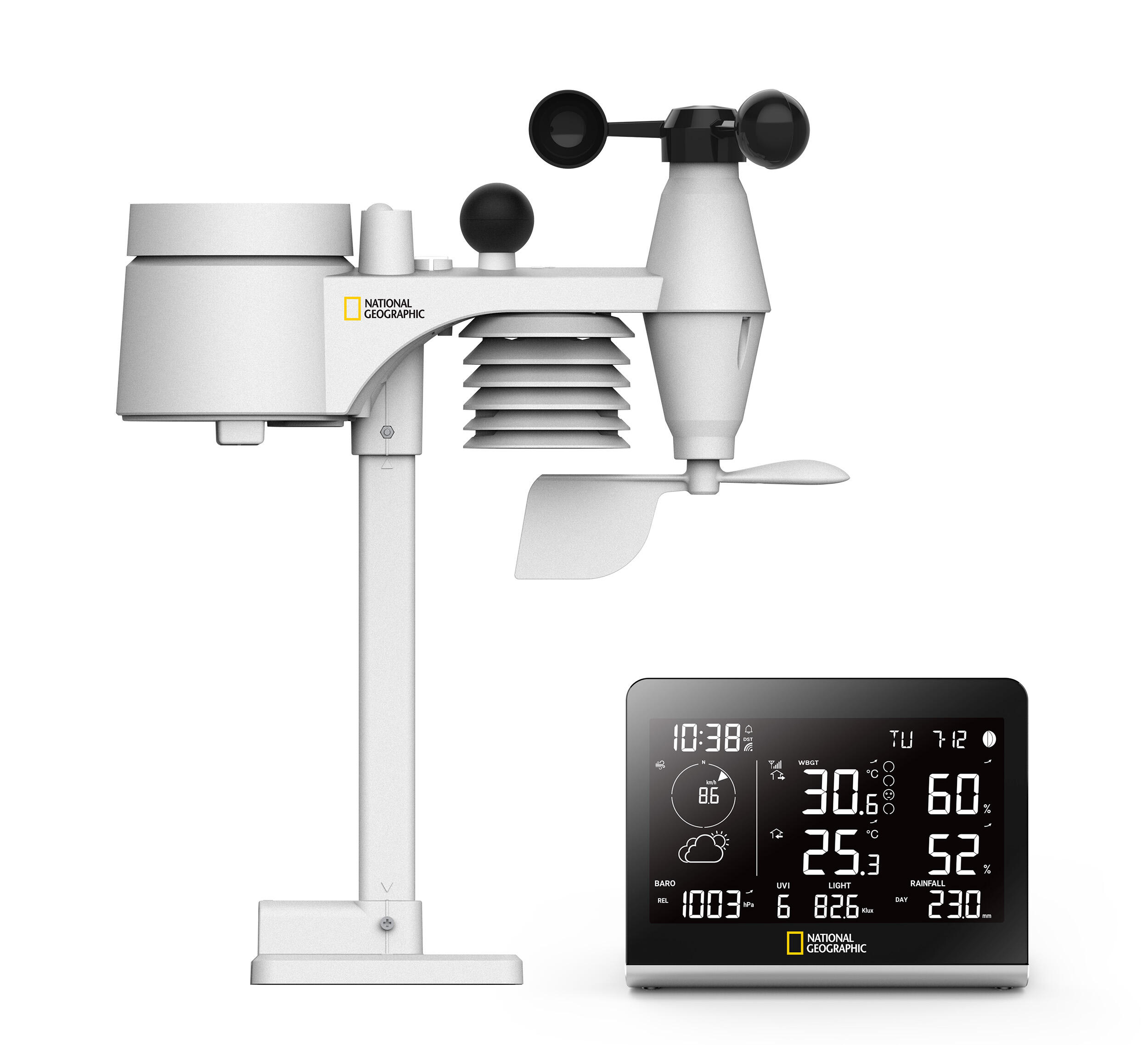 Station météo radio SC avec capteur extérieur 8-en-1 et changement de couleur 2/7